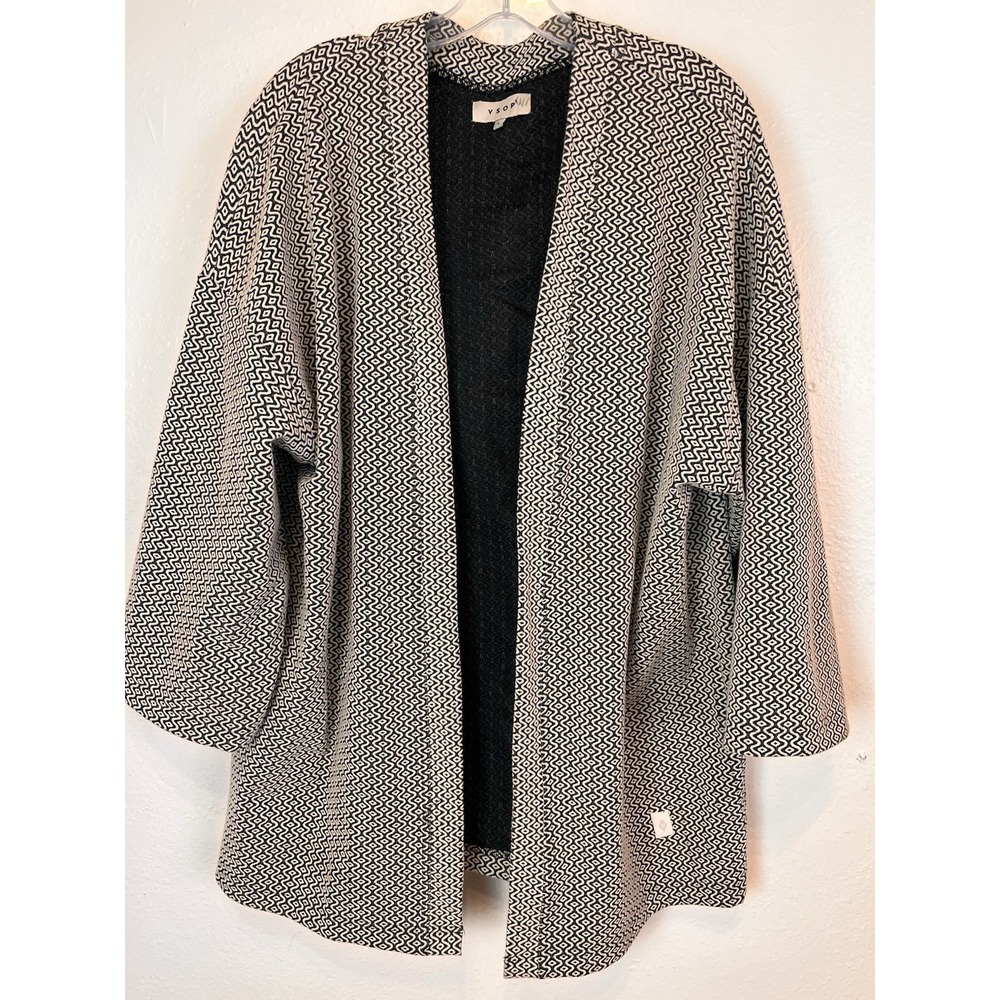 VSOP Goods Cardigan Size Large Black Open Front Sustainable Goods Organic